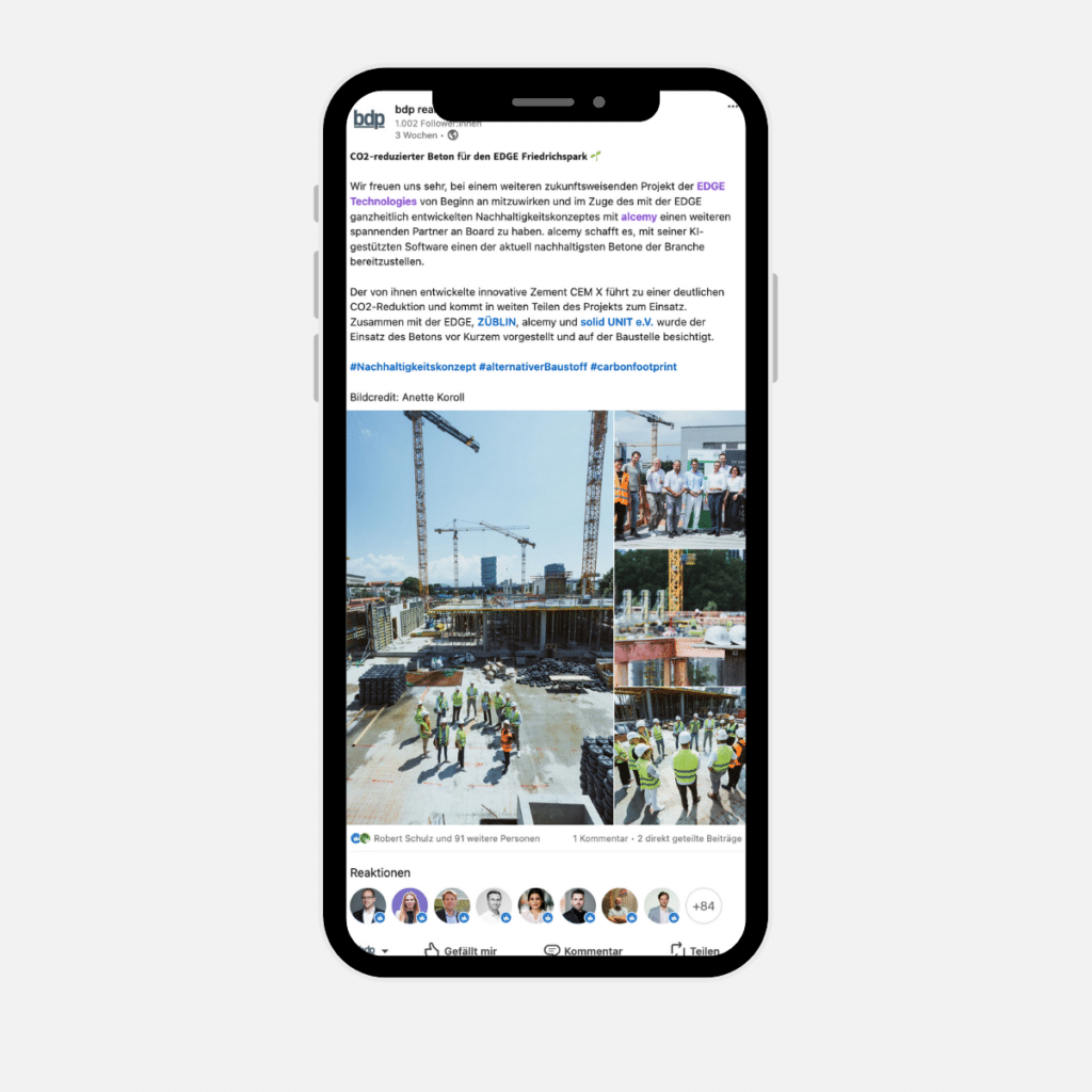 Referenzbild - LinkedInPost bdp real estate - EDGE Friedrichspark