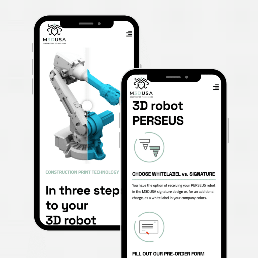 Referenzbild - Website M3DUSA - 3D Roboter